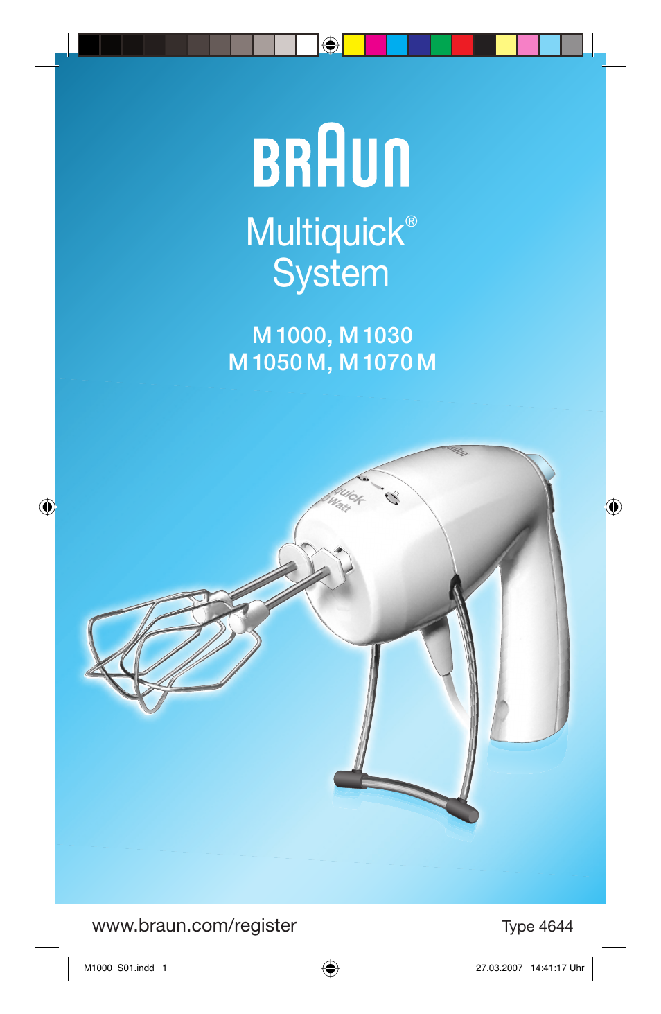 Braun Multiquick M 1070 M User Manual | 70 pages