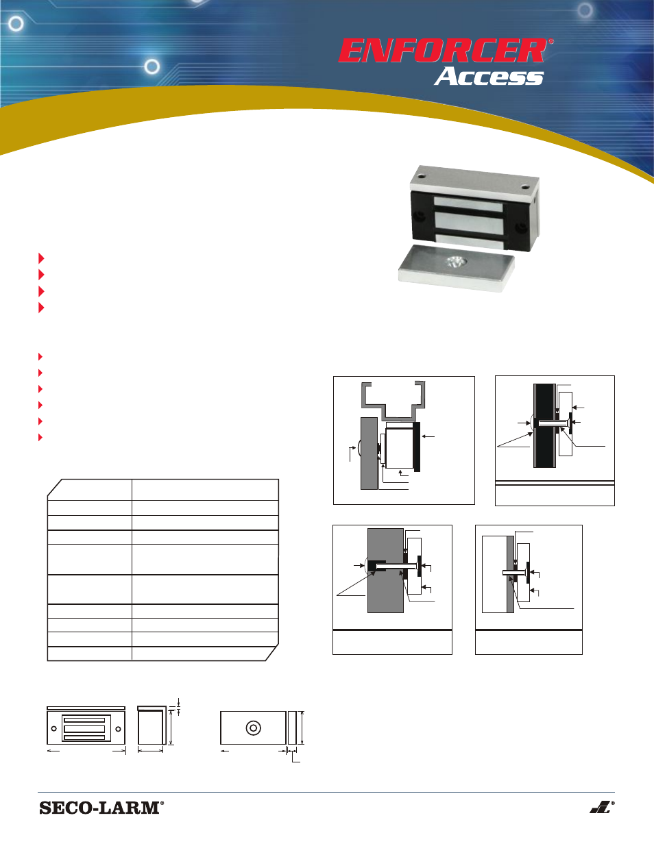 SECO-LARM USA Enforcer E-942FC-1K3SQ User Manual | 1 page
