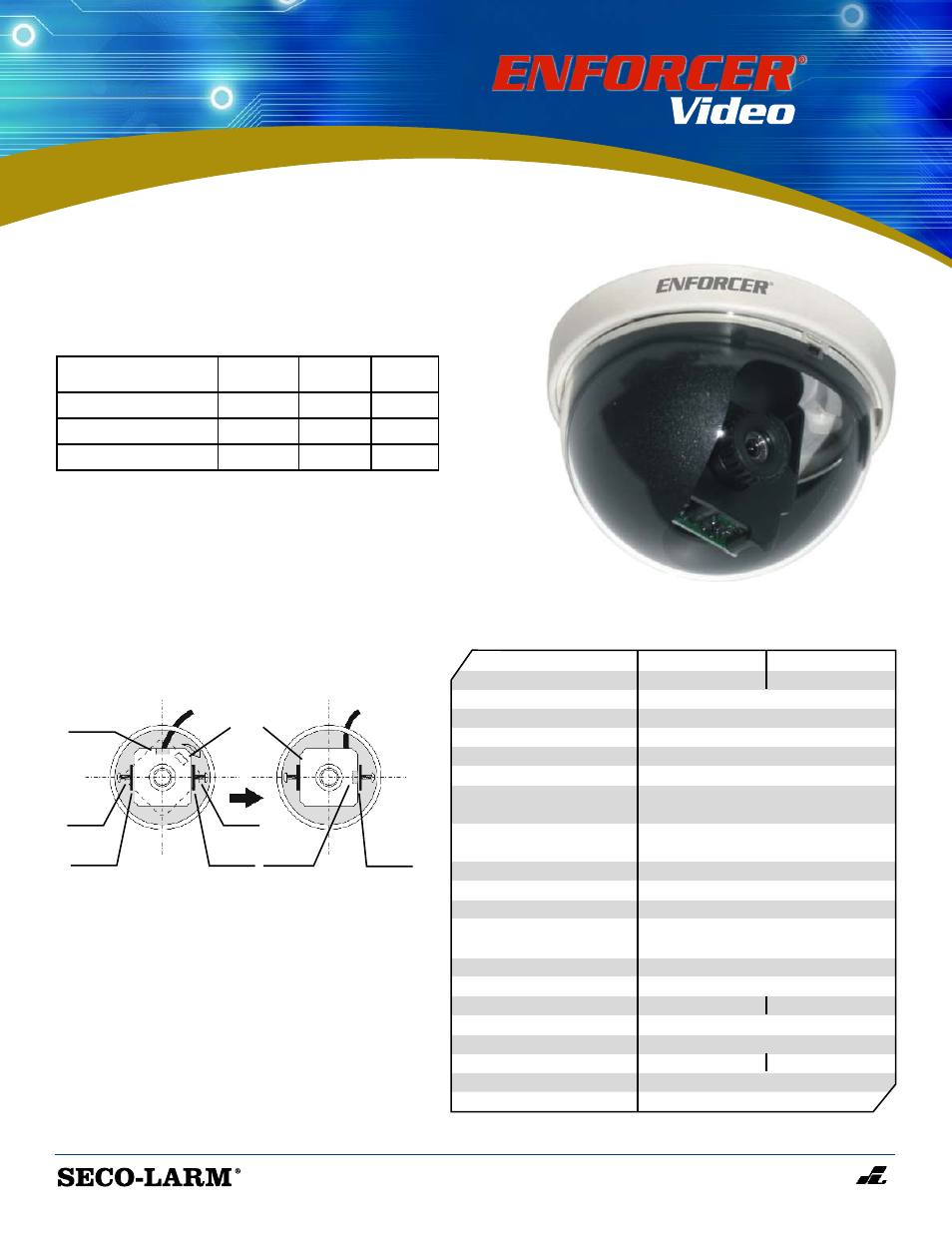 SECO-LARM USA Enforcer EV-1223C12 User Manual | 1 page