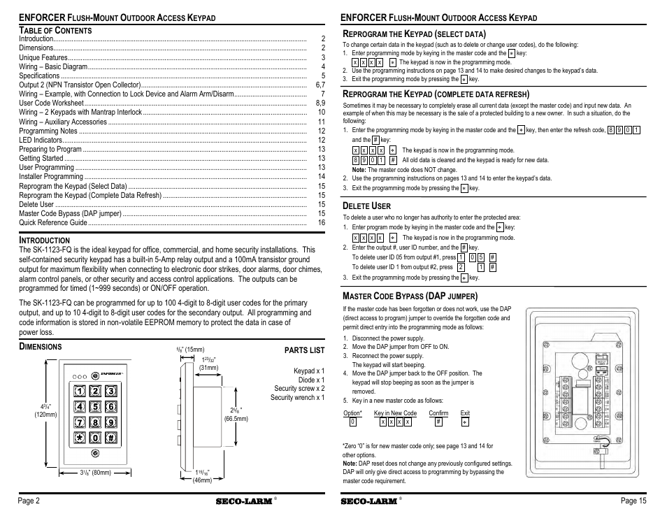 Controlled Products Systems Group SK-1123-FQ User Manual | Page 2 / 8