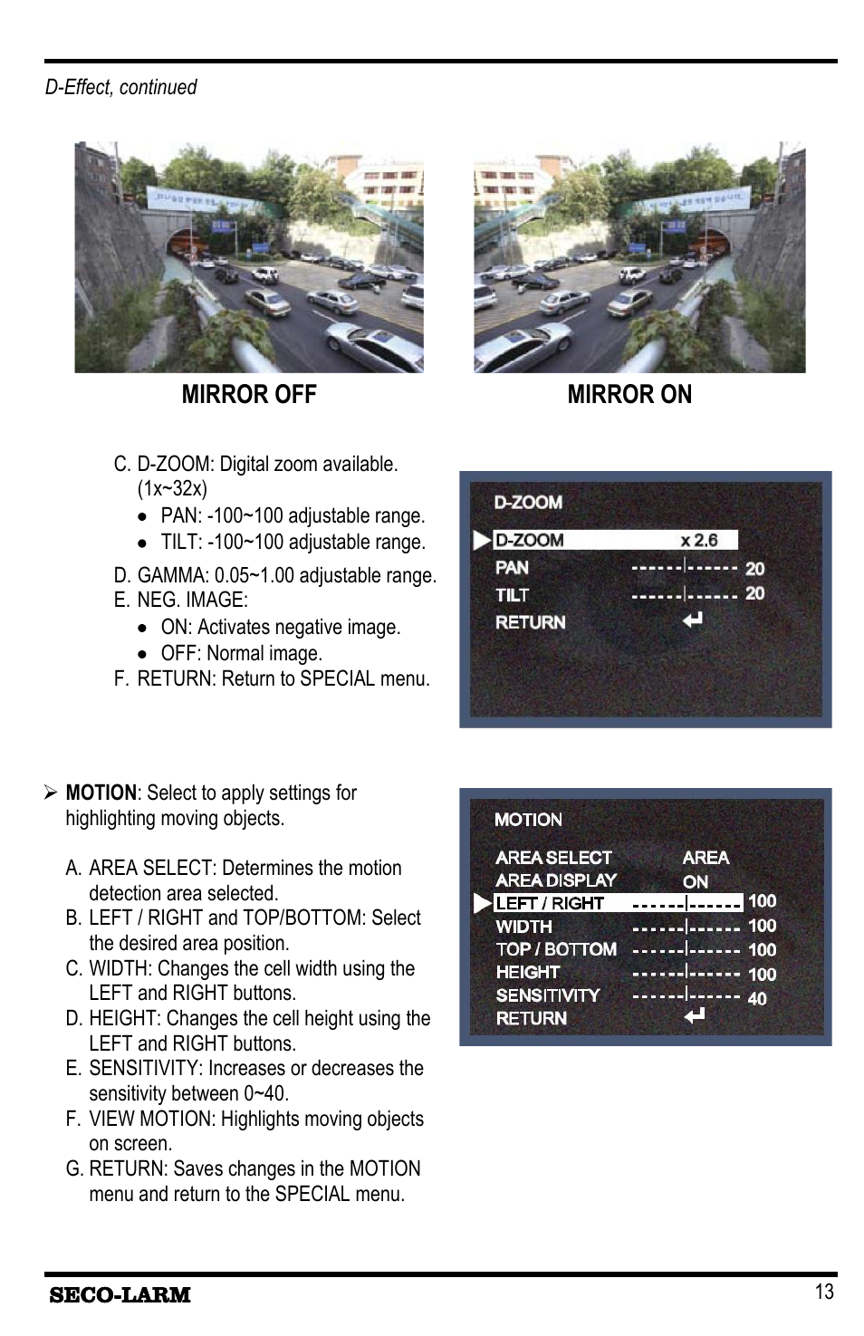 SECO-LARM USA NVD Bullet Cameras EV-1626-NKGQ 2.8~12mm User Manual | Page 13 / 16