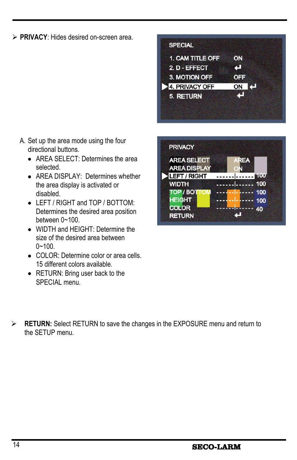 SECO-LARM USA NVD Bullet Cameras EV-1626-NKGQ 2.8~12mm User Manual | Page 14 / 16