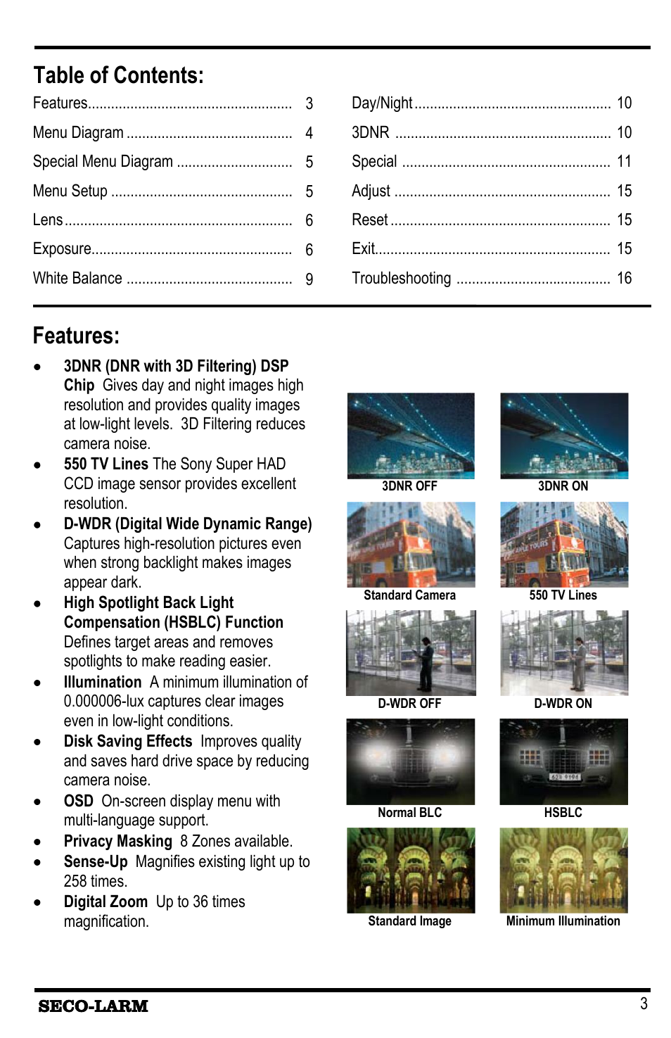 SECO-LARM USA NVD Bullet Cameras EV-1626-NKGQ 2.8~12mm User Manual | Page 3 / 16