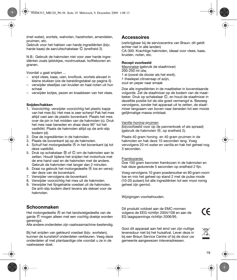 Braun MR320 Baby User Manual | Page 18 / 54