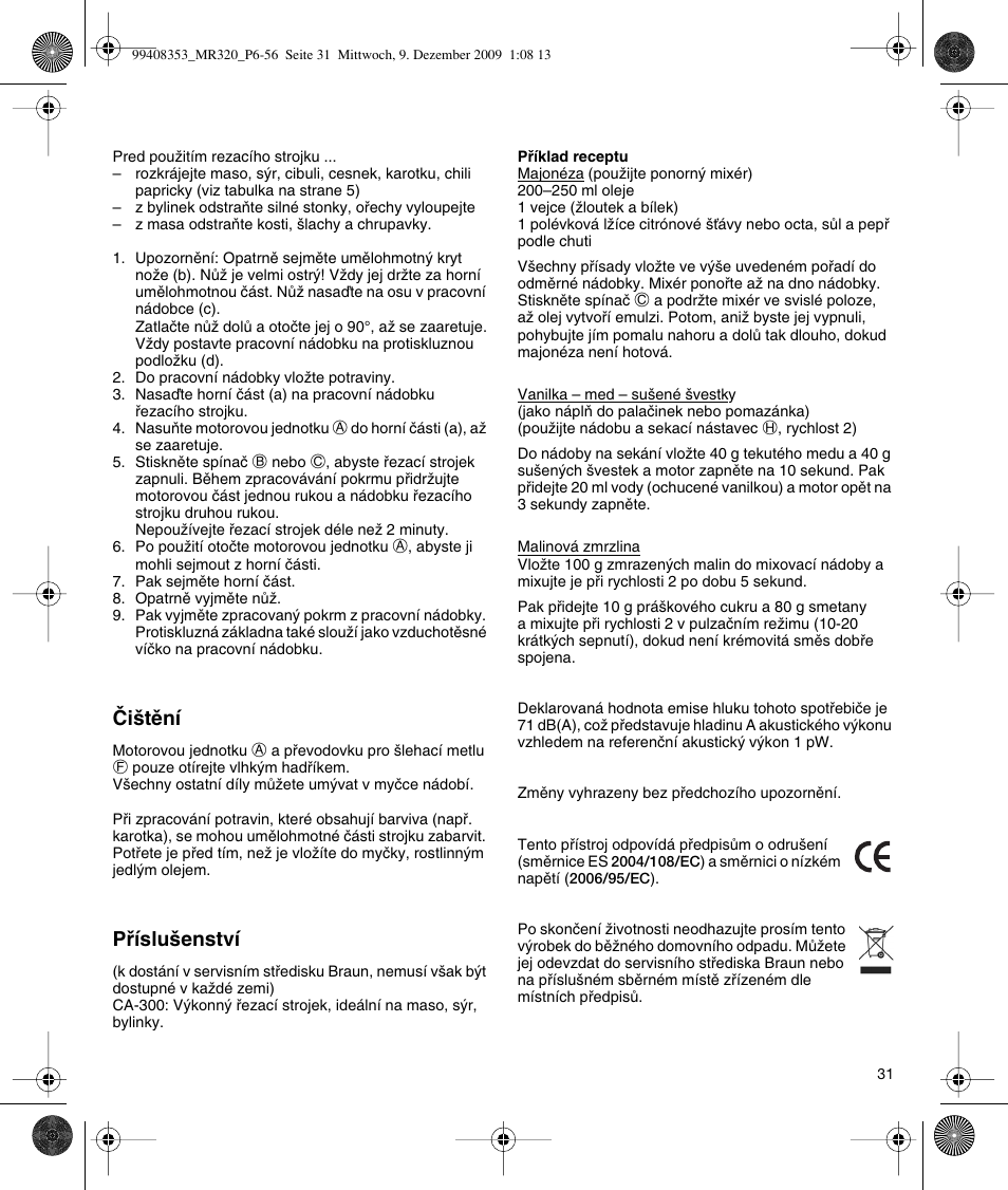 Braun MR320 Baby User Manual | Page 30 / 54