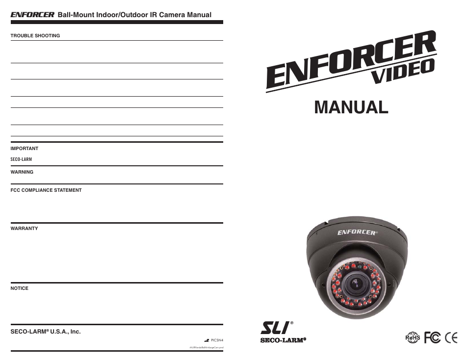 SECO-LARM USA Enforcer EV-122C-DVAVQ User Manual | 2 pages