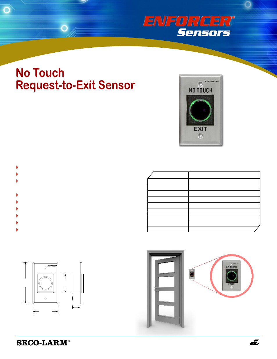 SECO-LARM USA Enforcer SD-927PKC-NEQ User Manual | 1 page