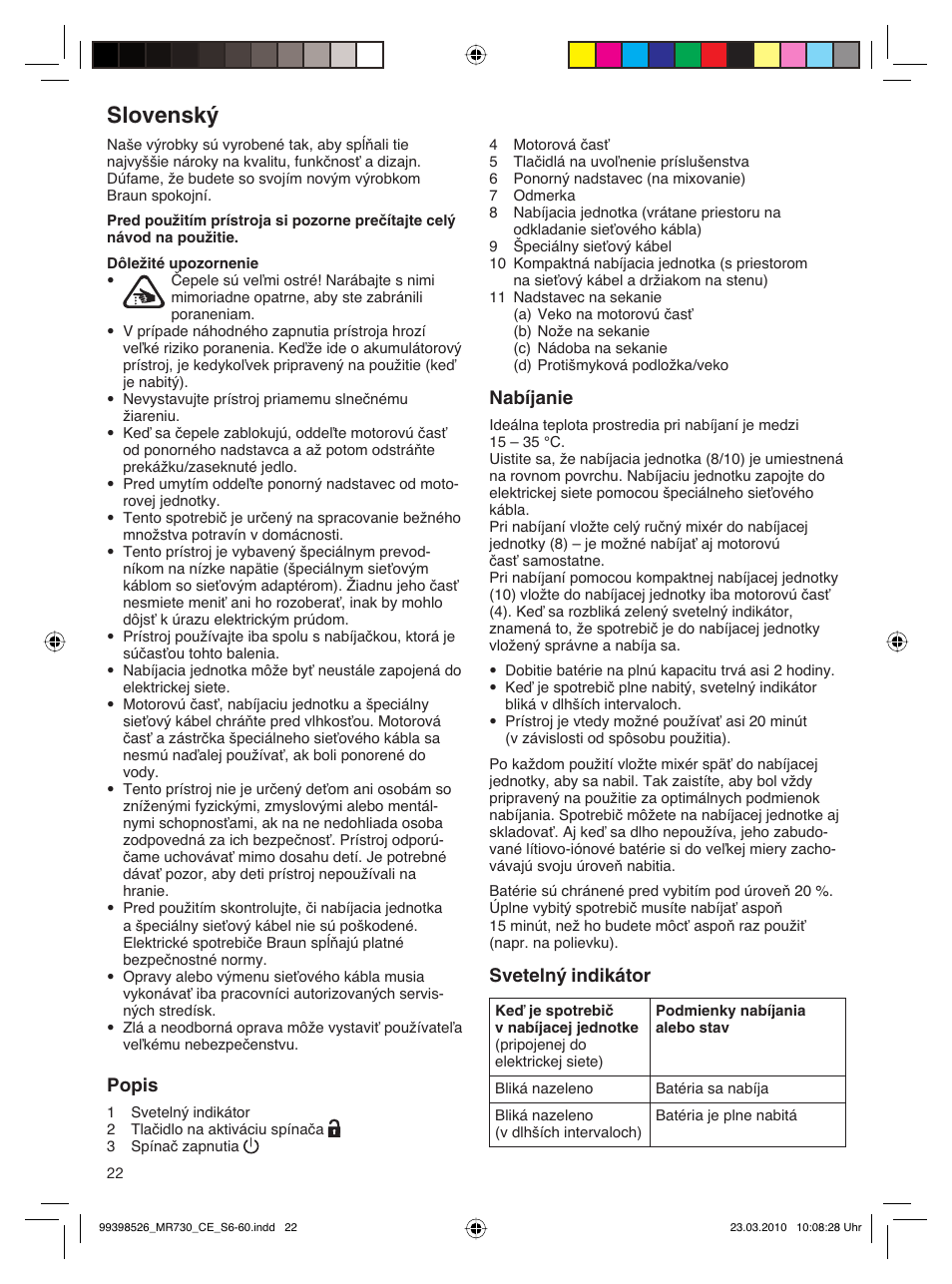 Slovenský | Braun MR730 cm User Manual | Page 21 / 54