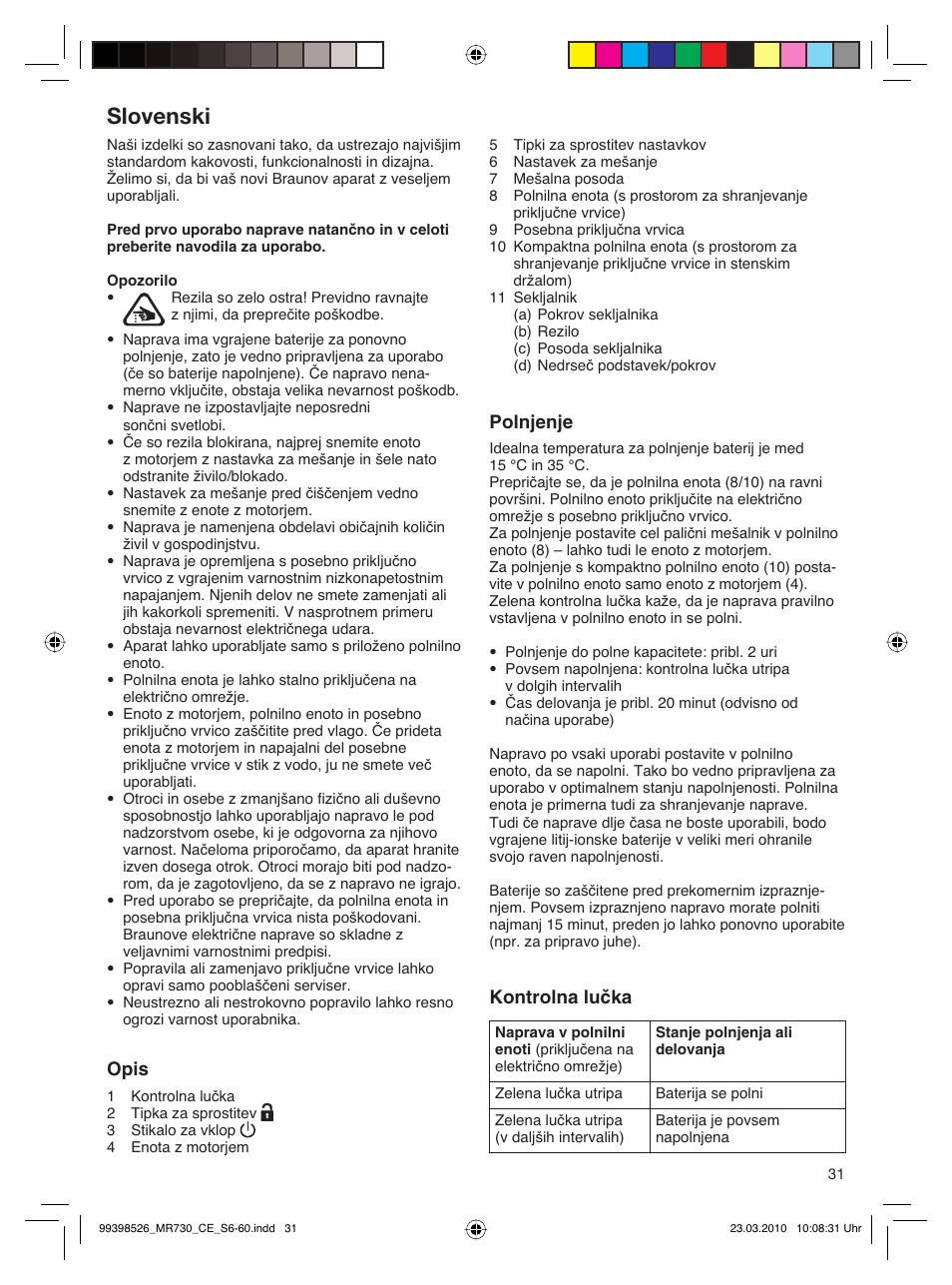 Slovenski | Braun MR730 cm User Manual | Page 30 / 54