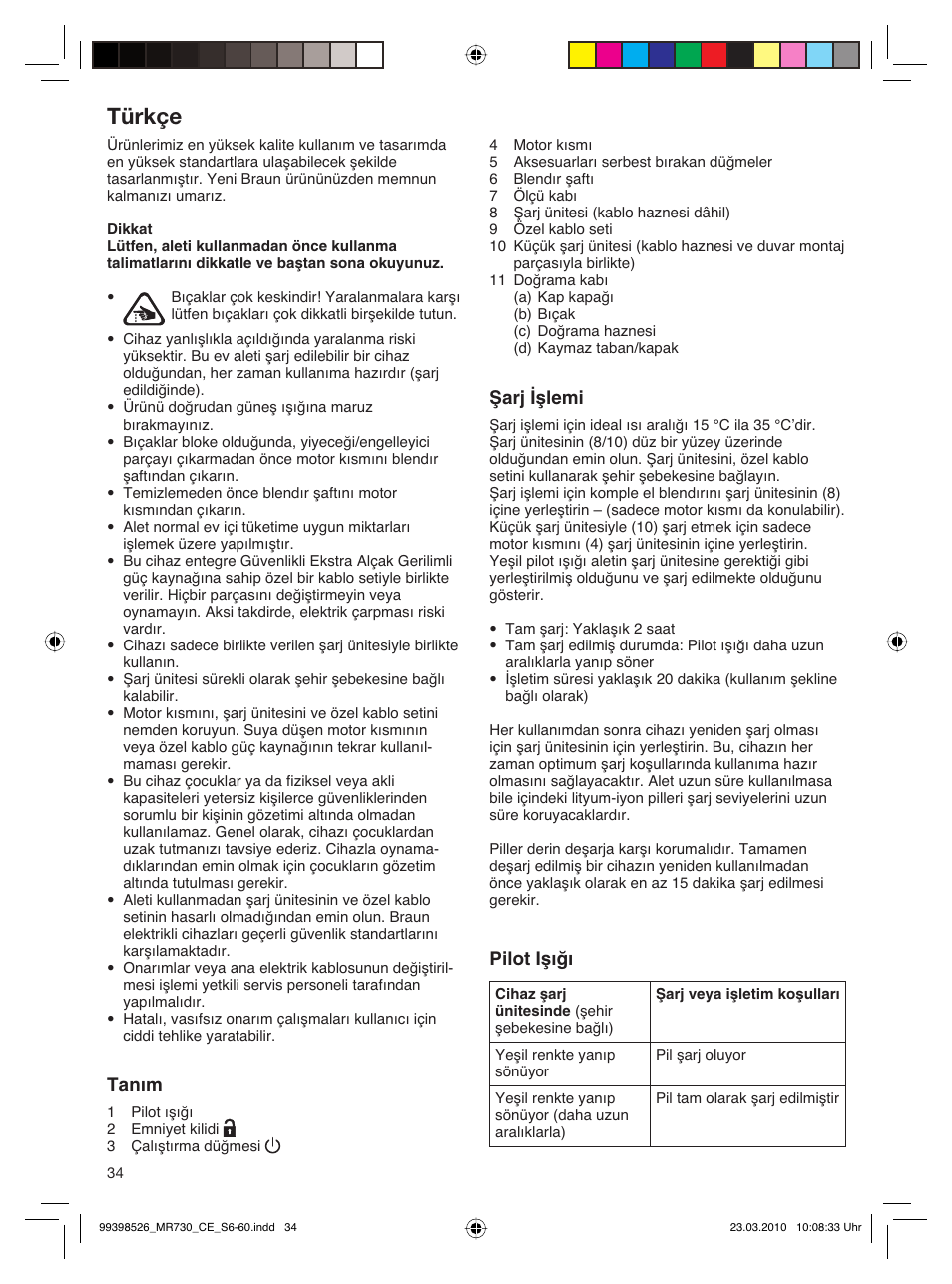 Türkçe | Braun MR730 cm User Manual | Page 33 / 54
