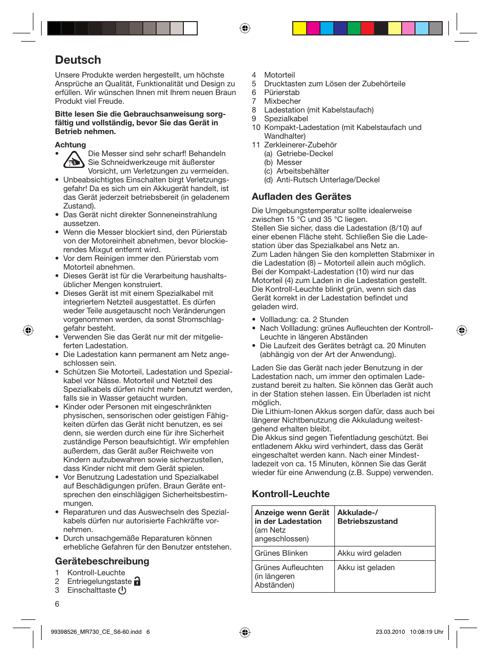 Deutsch | Braun MR730 cm User Manual | Page 5 / 54