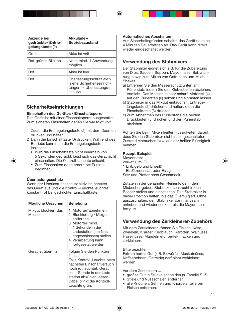 Braun MR730 cm User Manual | Page 6 / 54