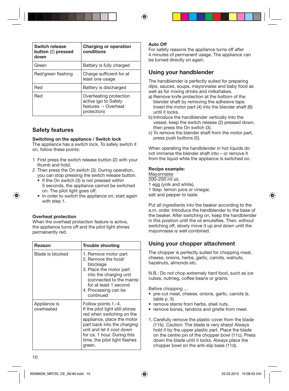 Braun MR730 cm User Manual | Page 9 / 54