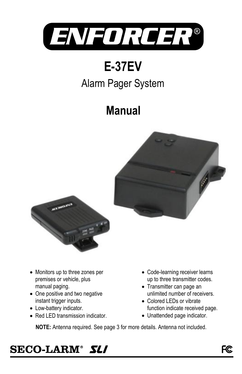 SECO-LARM USA Enforcer E-37EV User Manual | 8 pages