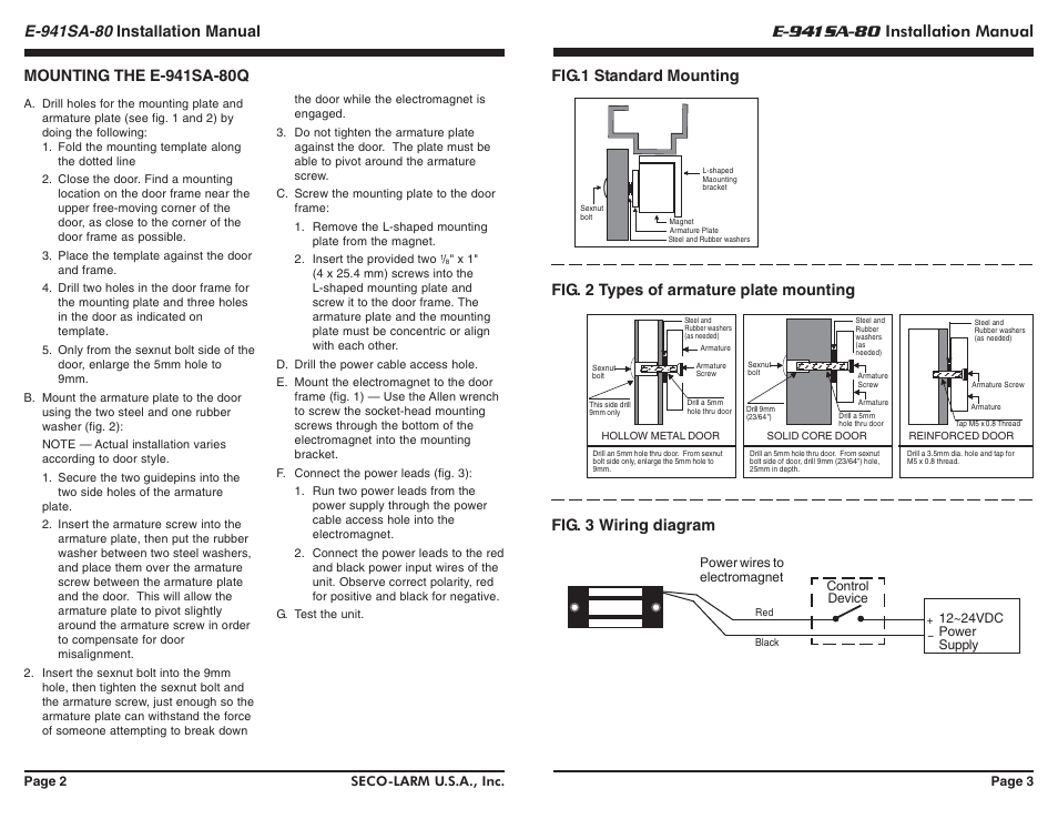 SECO-LARM USA E-942SA-600 User Manual | Page 2 / 2