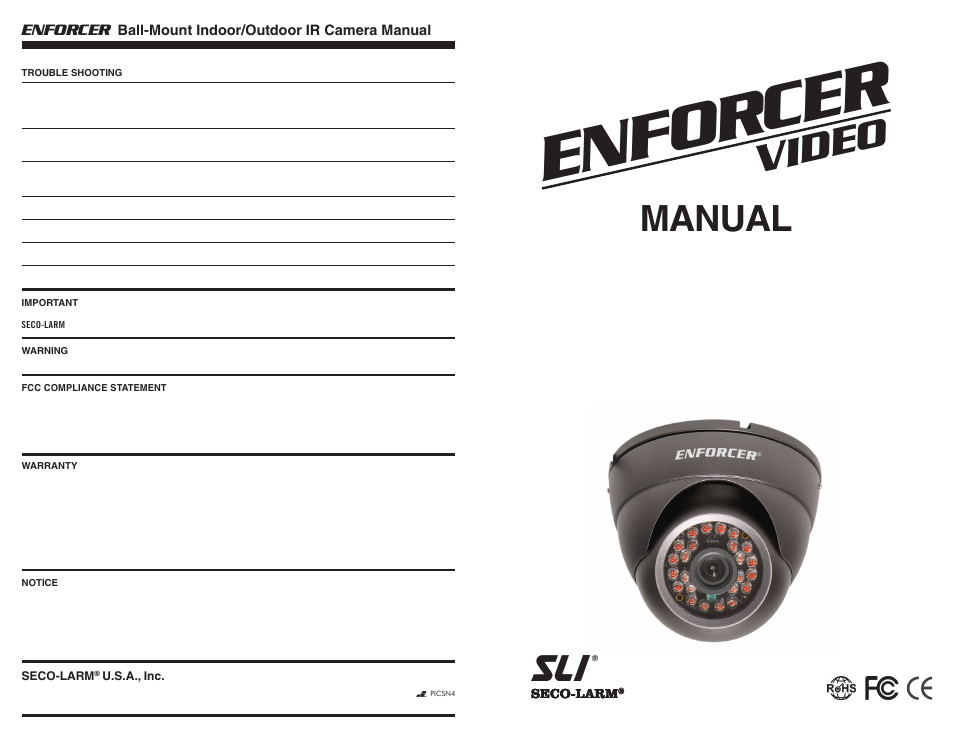 SECO-LARM USA Enforcer EV-122C-DVB3Q User Manual | 2 pages