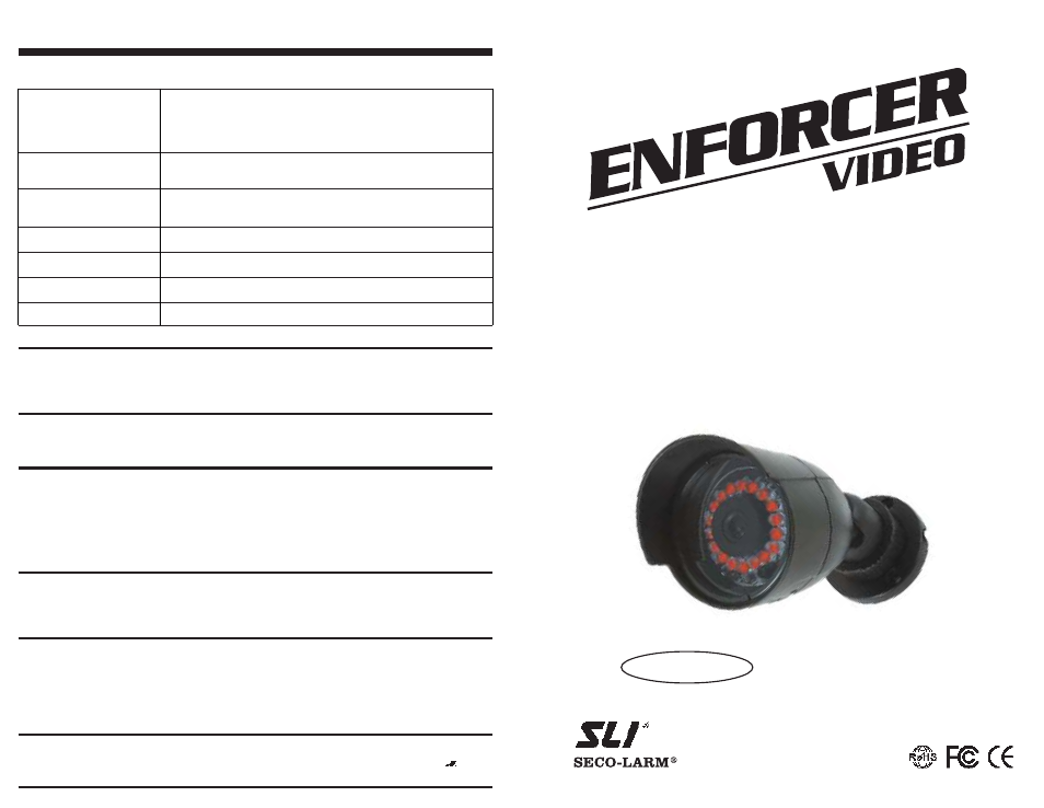 SECO-LARM USA Enforcer EV-1006-N4SQ User Manual | 2 pages