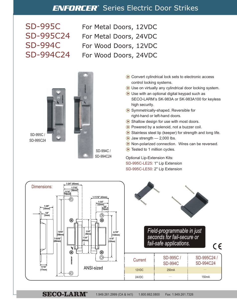 SECO-LARM USA SD-994C24 User Manual | 1 page