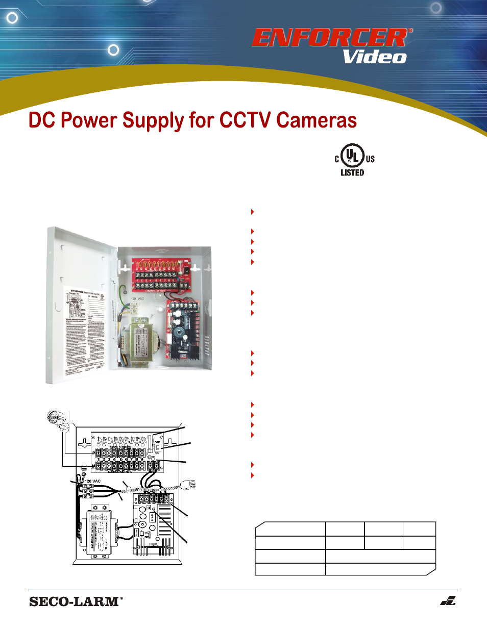 SECO-LARM USA EVP-124D4-P9 User Manual | 1 page
