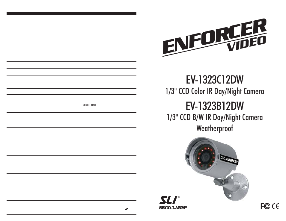 SECO-LARM USA EV-1323B12DW User Manual | 2 pages