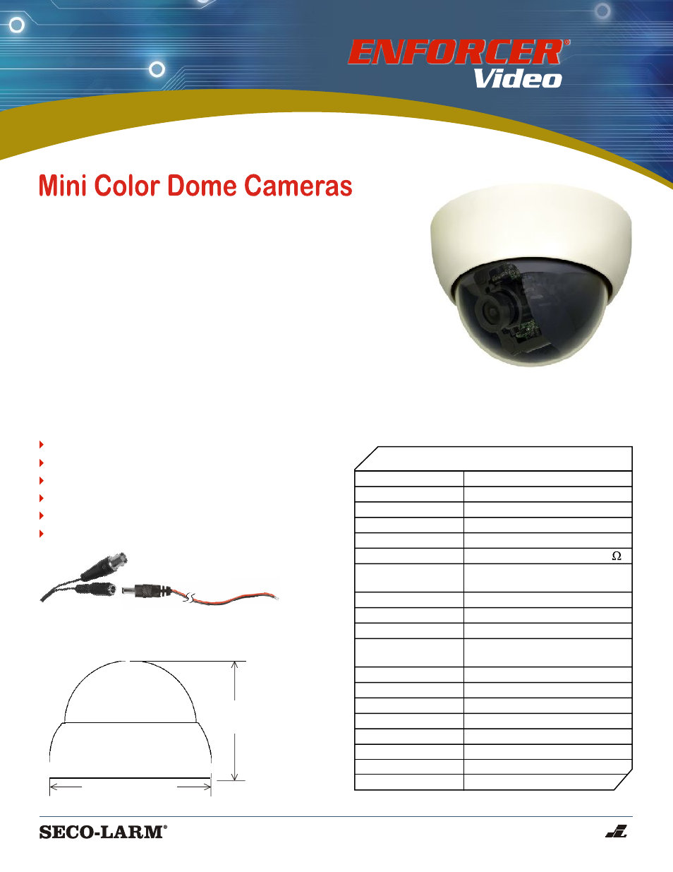 SECO-LARM USA EV-1223C12M User Manual | 1 page