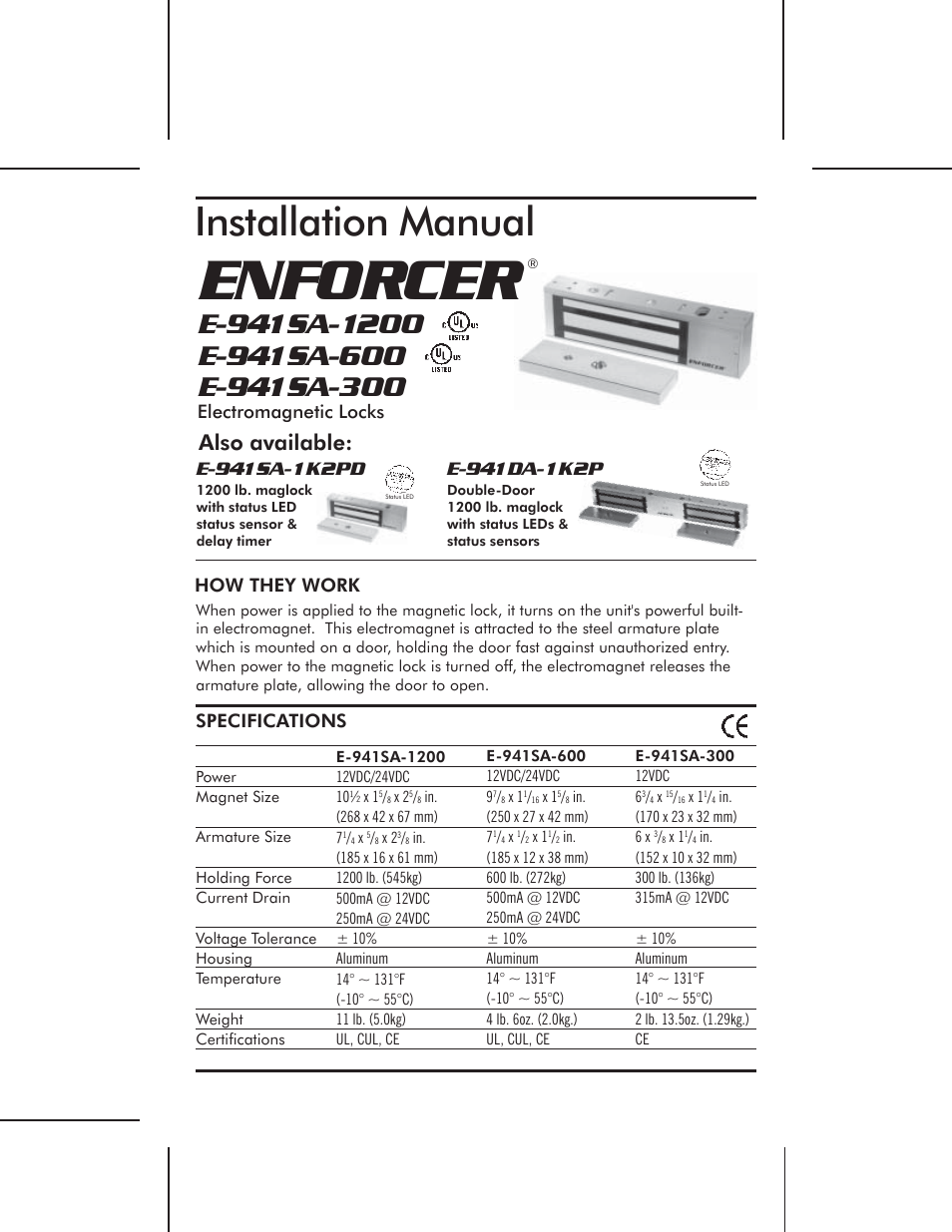SECO-LARM USA E-941DA-1K2P User Manual | 5 pages