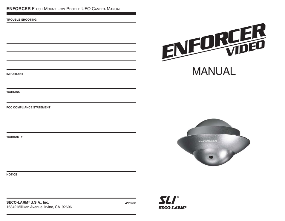 SECO-LARM USA EV-122C-FVA3Q User Manual | 2 pages