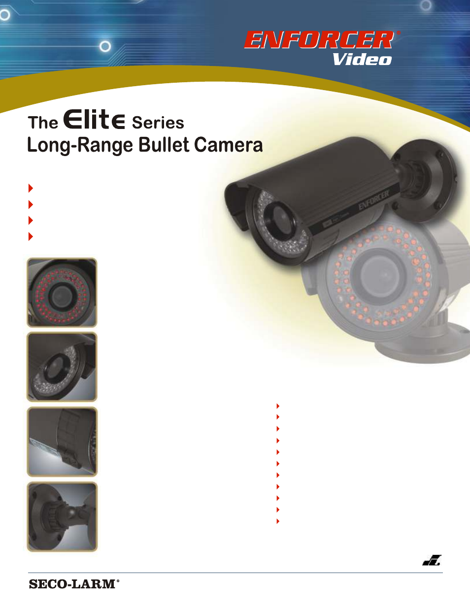 SECO-LARM USA Hi-Res IR Bullet Camera EV-133C-DWAVQ User Manual | 2 pages