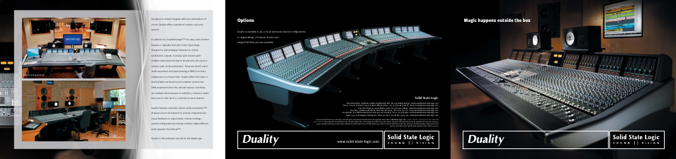 Solid State Logic Duality Musical Instrument User Manual | 2 pages