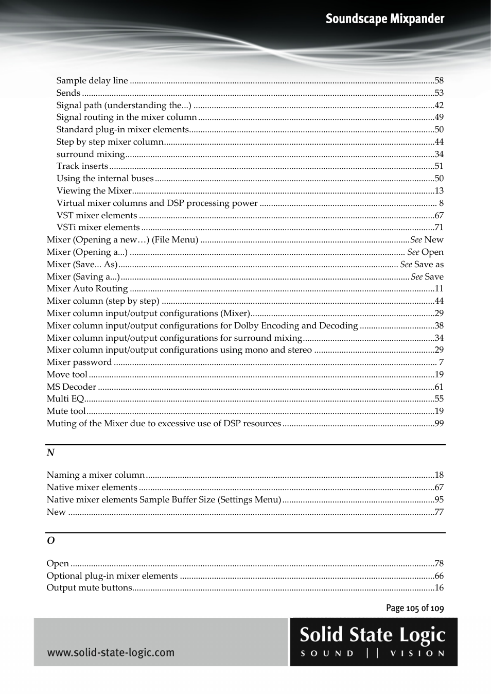 Soundscape mixpander | Solid State Logic Soundscape Mixer User Manual | Page 105 / 109