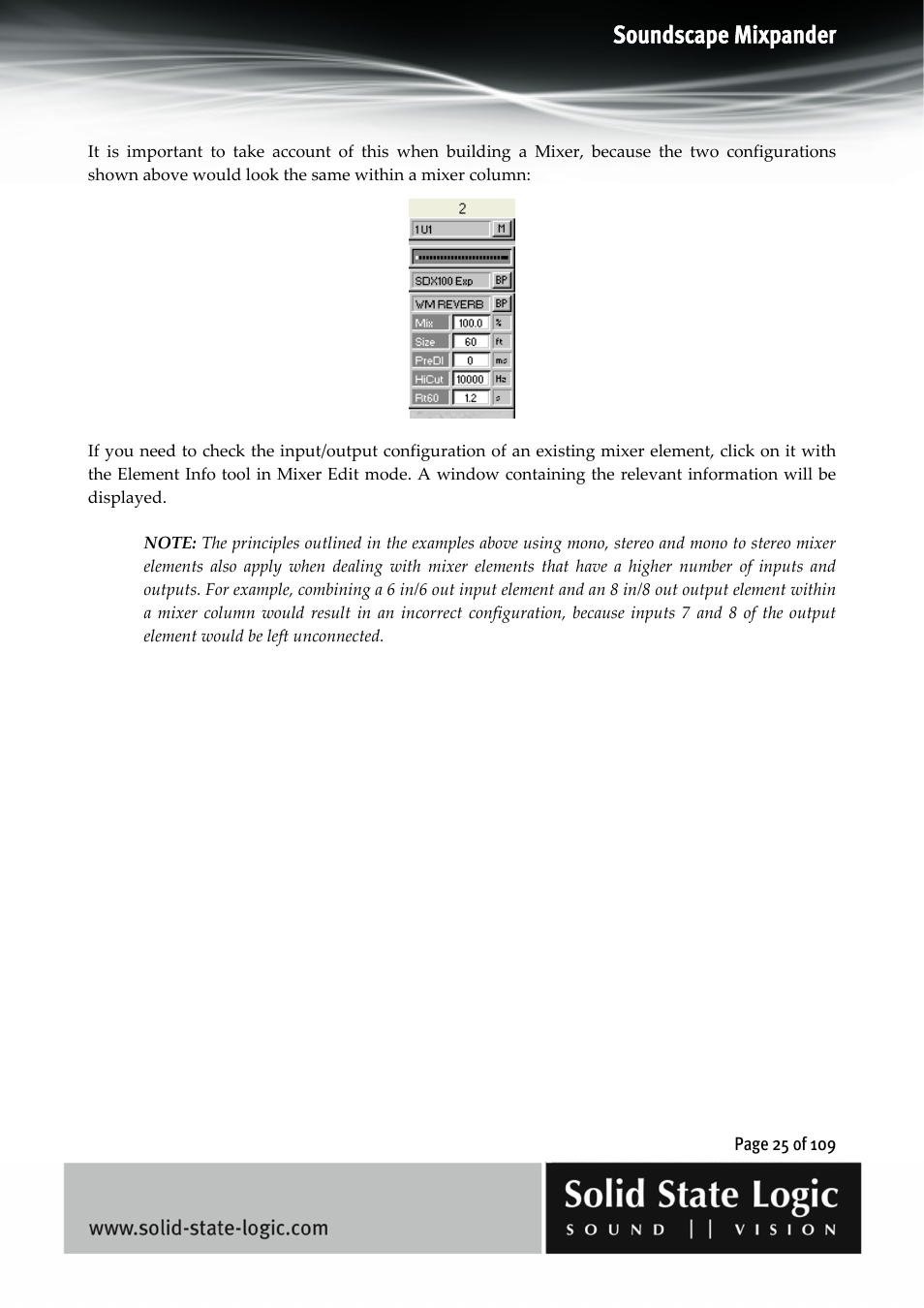 Soundscape mixpander | Solid State Logic Soundscape Mixer User Manual | Page 25 / 109