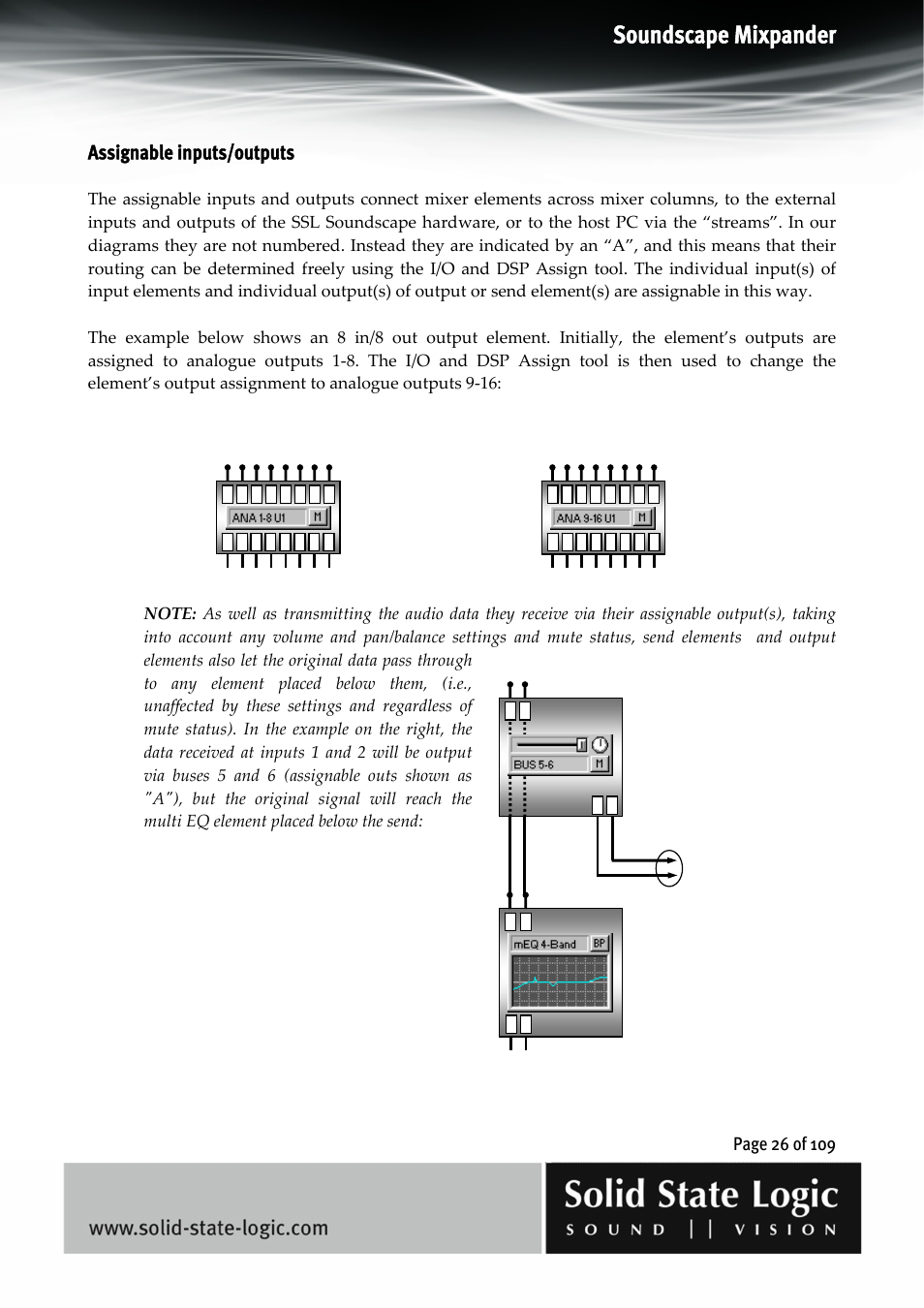 Soundscape mixpander, Assignable inputs/outputs | Solid State Logic Soundscape Mixer User Manual | Page 26 / 109