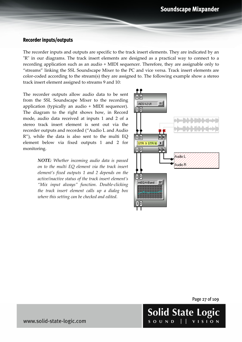 Soundscape mixpander | Solid State Logic Soundscape Mixer User Manual | Page 27 / 109