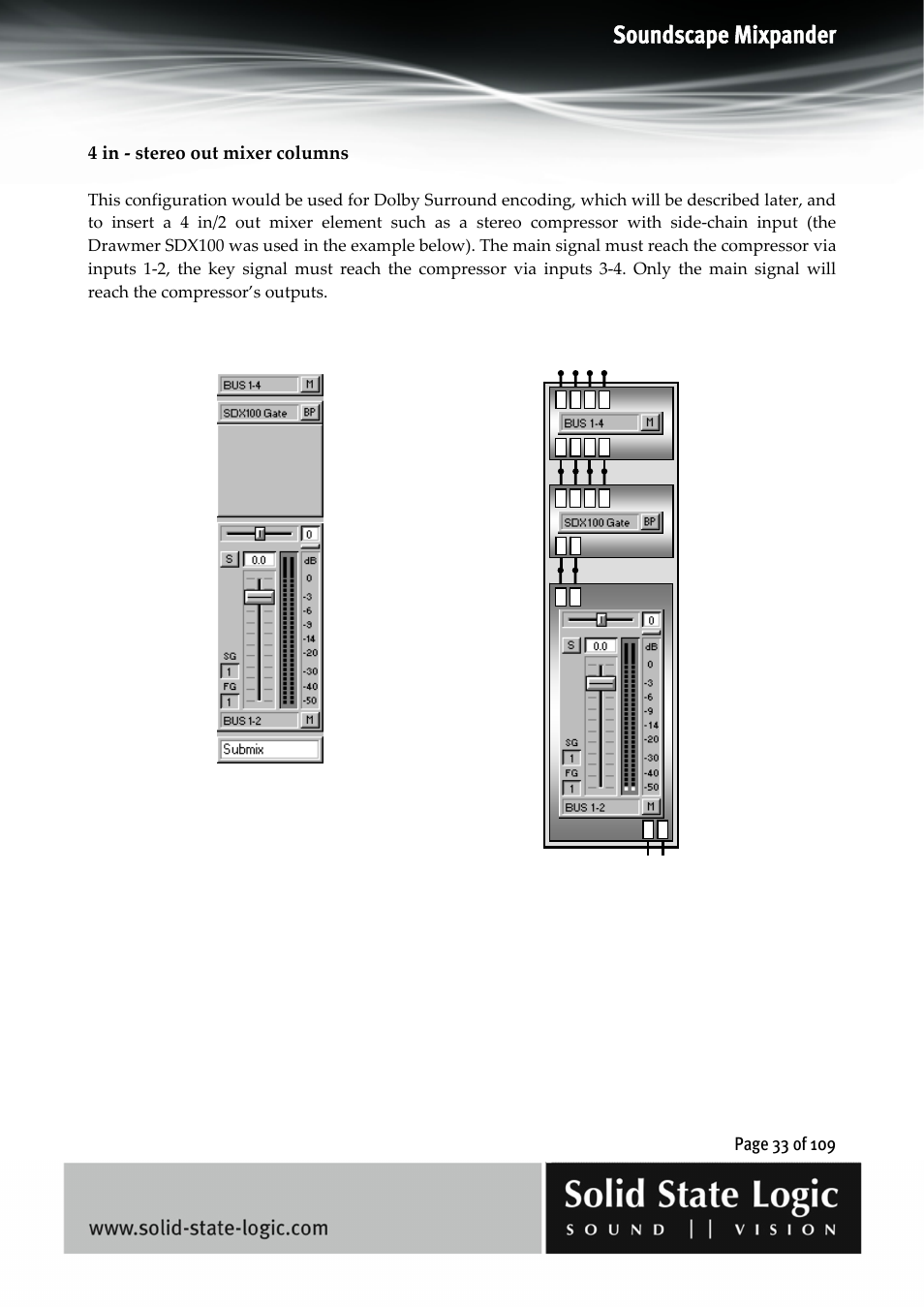 Soundscape mixpander | Solid State Logic Soundscape Mixer User Manual | Page 33 / 109