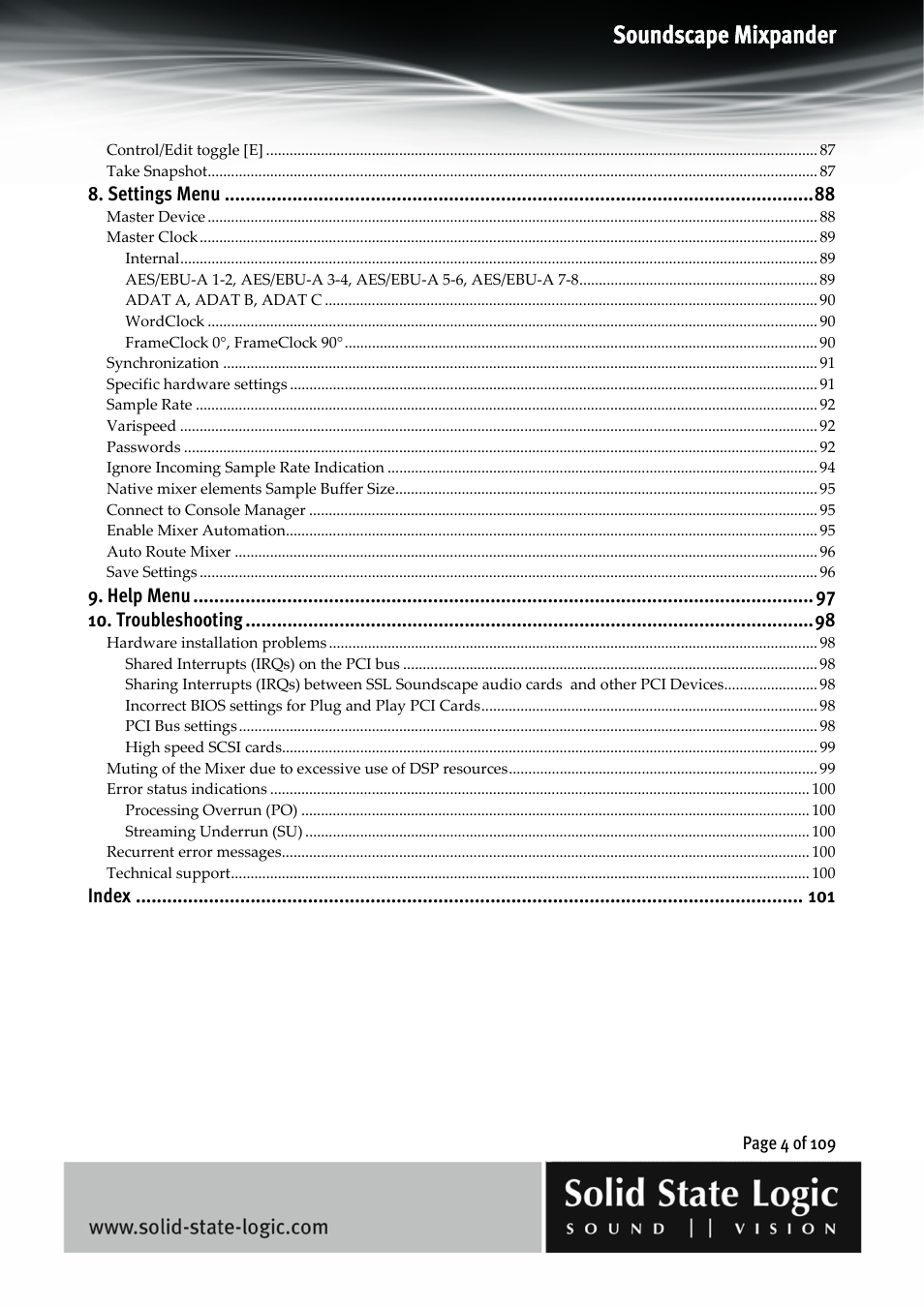Soundscape mixpander | Solid State Logic Soundscape Mixer User Manual | Page 4 / 109