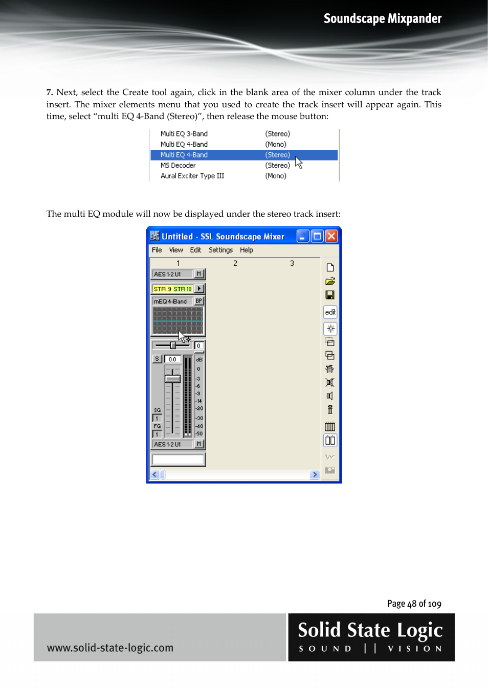 Soundscape mixpander | Solid State Logic Soundscape Mixer User Manual | Page 48 / 109