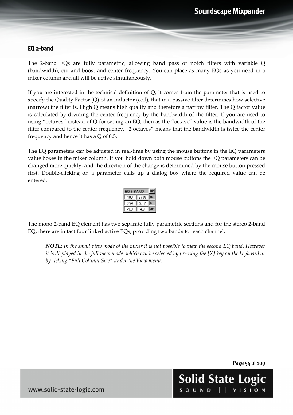 Soundscape mixpander | Solid State Logic Soundscape Mixer User Manual | Page 54 / 109