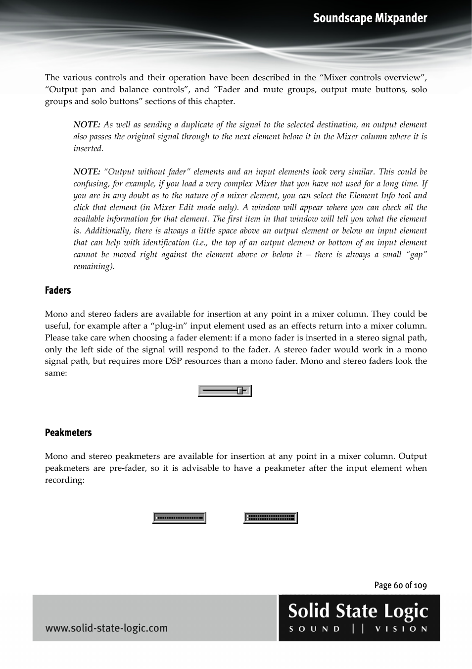 Soundscape mixpander | Solid State Logic Soundscape Mixer User Manual | Page 60 / 109