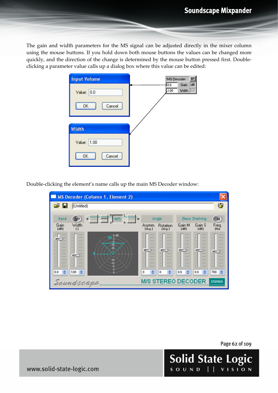 Soundscape mixpander | Solid State Logic Soundscape Mixer User Manual | Page 62 / 109