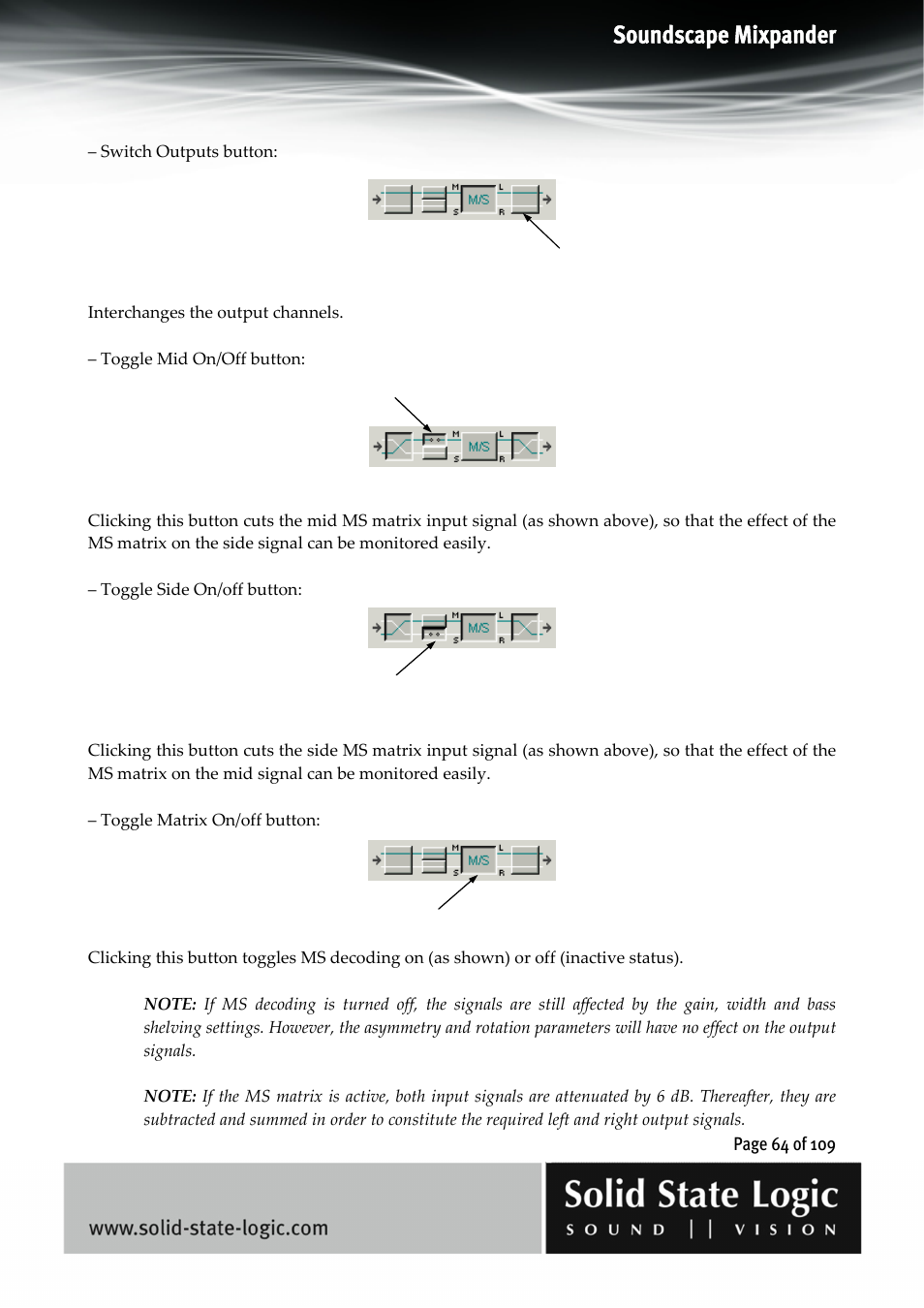 Soundscape mixpander | Solid State Logic Soundscape Mixer User Manual | Page 64 / 109