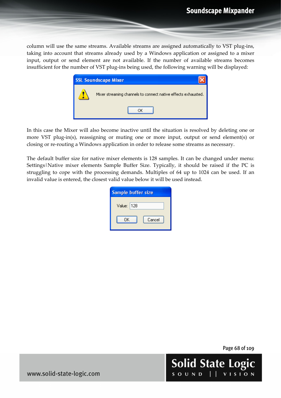 Soundscape mixpander | Solid State Logic Soundscape Mixer User Manual | Page 68 / 109