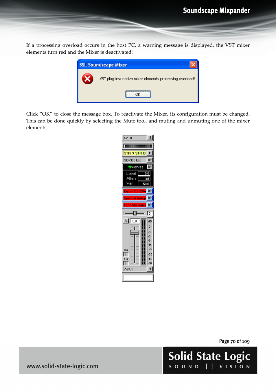 Soundscape mixpander | Solid State Logic Soundscape Mixer User Manual | Page 70 / 109