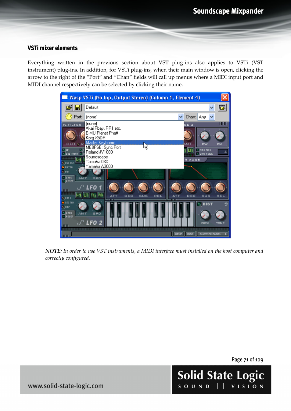 Soundscape mixpander | Solid State Logic Soundscape Mixer User Manual | Page 71 / 109