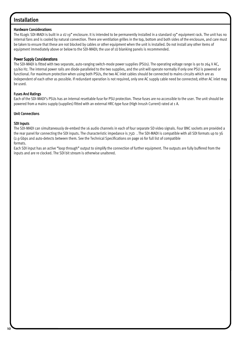 Installation | Solid State Logic AMETRIX 1266 User Manual | Page 10 / 16
