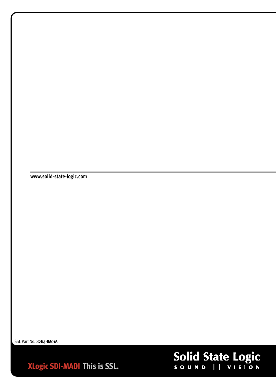 Xlogic sdi-madi this is ssl | Solid State Logic AMETRIX 1266 User Manual | Page 16 / 16