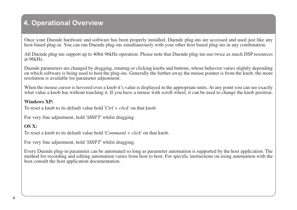 Operational overview | Solid State Logic DUENDE 82S6MC060A User Manual | Page 8 / 28