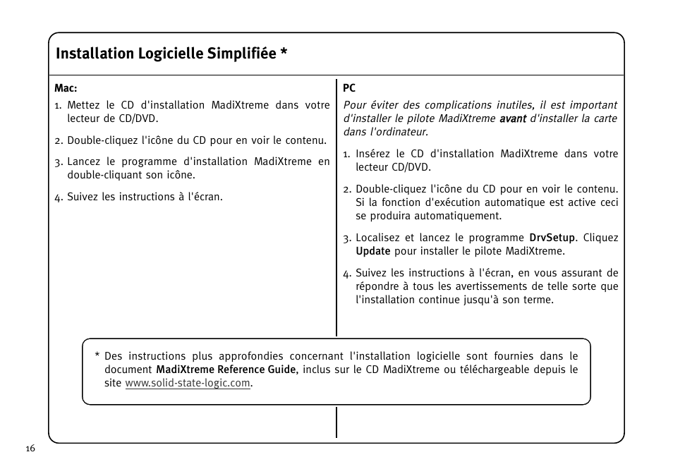 Installation logicielle simplifiée | Solid State Logic MadiXtreme MADI I/O User Manual | Page 18 / 40