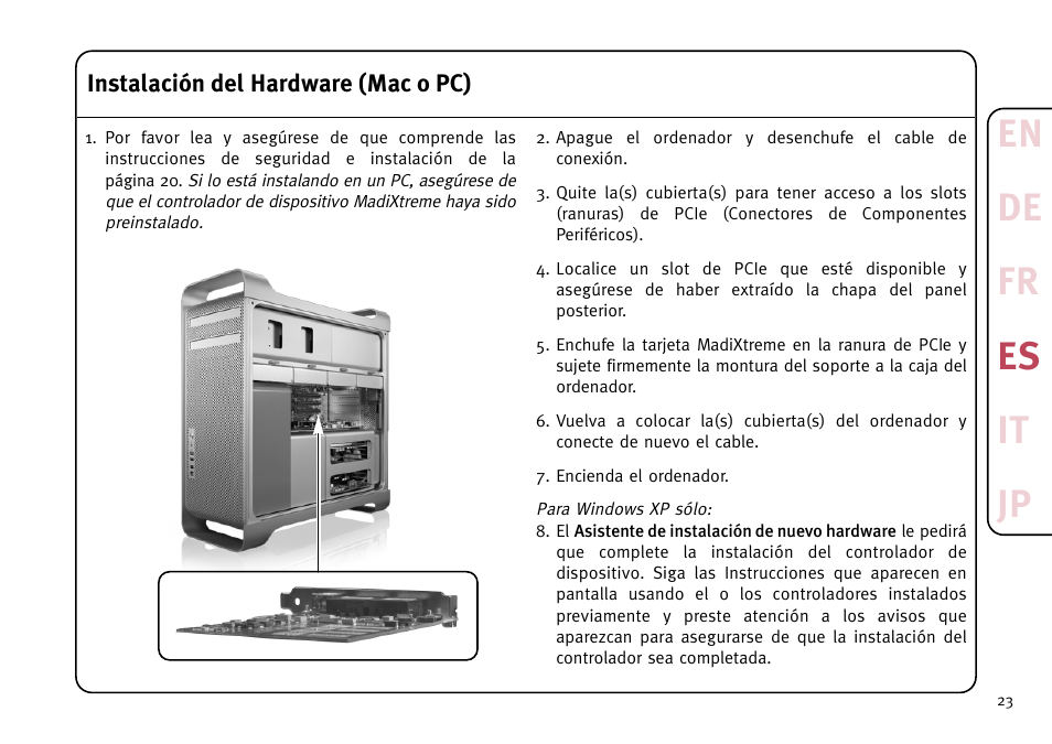 En de fr es it jp | Solid State Logic MadiXtreme MADI I/O User Manual | Page 25 / 40