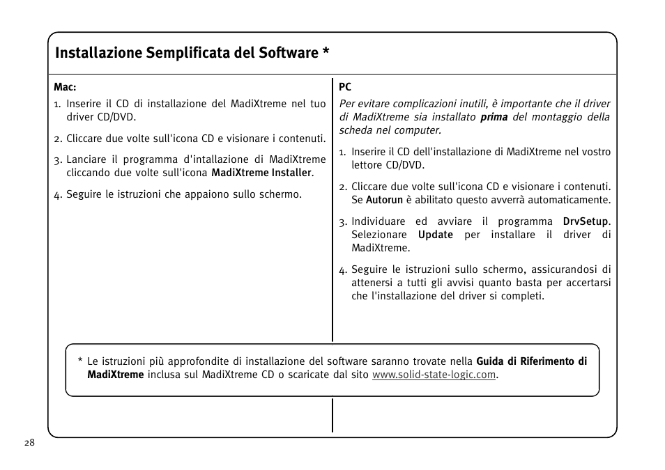 Installazione semplificata del software | Solid State Logic MadiXtreme MADI I/O User Manual | Page 30 / 40