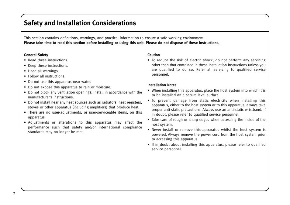 Safety and installation considerations | Solid State Logic MadiXtreme MADI I/O User Manual | Page 4 / 40